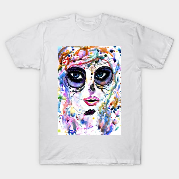 Sugarskull girl painting T-Shirt by AnnArtshock